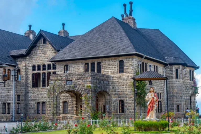 Adisham Bungalow nestled in the misty hills of Haputale, a colonial-era stone mansion in Sri Lanka’s highlands