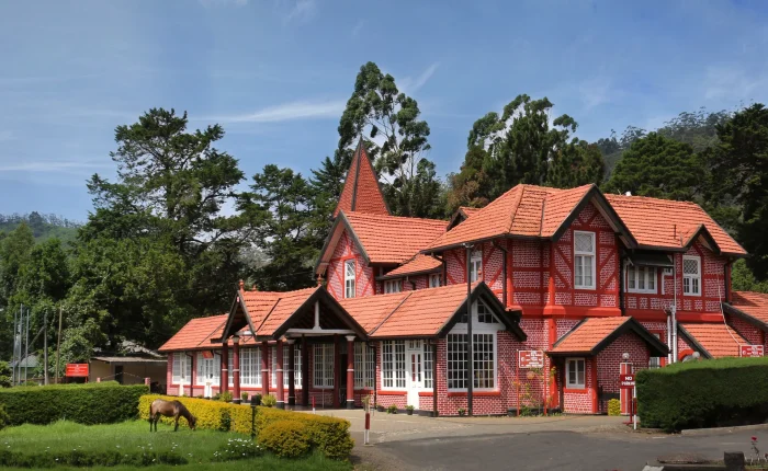 Historic red brick post office in Nuwara Eliya Sri Lanka