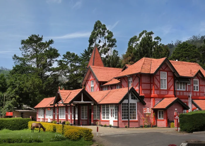 Historic red brick post office in Nuwara Eliya Sri Lanka