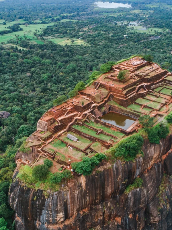 Aerial view of Sigiriya Rock Fortress Sri Lanka